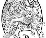 Coloriage Poisson Pisces signe astrologique