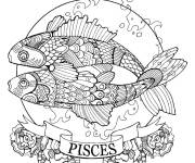 Coloriage Poisson zodiaque anti-stress