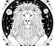Coloriage Sage signe astrologique du Lion