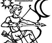 Coloriage Sagittaire signe en miniature
