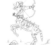 Coloriage Sagittaire signe en trait de bande anim&eacute;