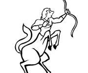 Coloriage et dessins gratuit Sagittaire signe simplifi&eacute; à imprimer