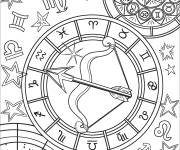 Coloriage Sagittaire zodiac pour adulte