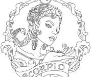 Coloriage Scorpion en forme d'une belle femme
