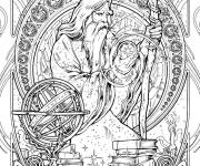 Coloriage Signe astrologique &agrave; motif difficile