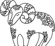 Coloriage Signe astrologique B&eacute;lier