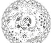 Coloriage Signe astrologique chinois Dragon