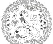 Coloriage Signe astrologique chinois Serpent