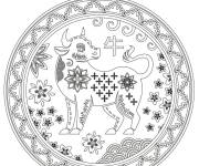 Coloriage Signe astrologique chinois Taureau