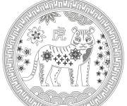 Coloriage Signe astrologique chinois Tigre