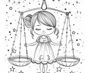 Coloriage Signe astrologique exquis de la Balance