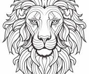 Coloriage Signe astrologique Leo avec vue de prestige