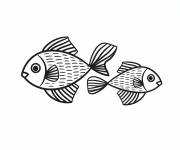Coloriage Signe astrologique Poissons aquatique cp