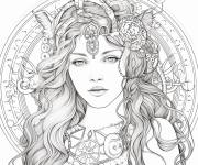 Coloriage Signe astrologique style Manga adorable adulte
