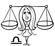 Coloriage Signe Balance avec un symbole tout dr&ocirc;le