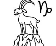 Coloriage Signe Capricorne animal en miniature
