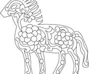 Coloriage Signe cheval astrologique chinois
