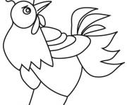 Coloriage Signe coq astrologique chinois