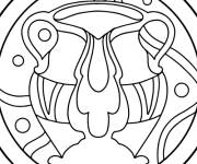 Coloriage Signe de B&eacute;lier de Zodiaque astrologie
