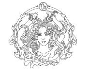 Coloriage Signe de capricorne t&ecirc;tu