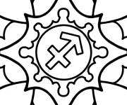 Coloriage et dessins gratuit Signe de Lion de Zodiaque stylis&eacute; à imprimer