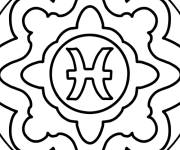 Coloriage et dessins gratuit Signe de Scorpion de Zodiaque stylis&eacute; à imprimer