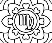 Coloriage et dessins gratuit Signe de Taureau de Zodiaque stylis&eacute; à imprimer