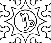 Coloriage et dessins gratuit Signe de Vierge de Zodiaque stylis&eacute; à imprimer