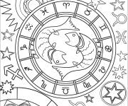 Coloriage Signe de zodiac de passion en affiche