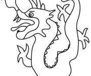 Coloriage Signe dragon simple astrologique chinois