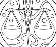 Coloriage Signe du zodiaque Balance Astrologie