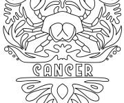 Coloriage Signe du zodiaque Cancer noir et blanc cp