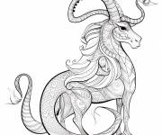 Coloriage Signe du zodiaque Capricorne audacieux