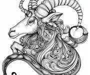 Coloriage Signe du zodiaque Capricorne magique