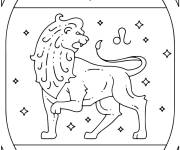 Coloriage Signe du zodiaque Lion astrologie