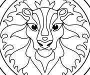 Coloriage Signe du zodiaque Lion Free style