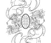 Coloriage Signe du zodiaque Poissons au crayon