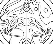 Coloriage Signe du zodiaque Sagittaire pour petits