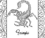 Coloriage Signe du zodiaque Scorpion du 23 octobre au 21 novembre