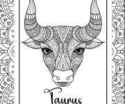 Coloriage Signe du zodiaque Taureau du 20 avril au 20 mai