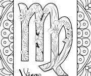 Coloriage Signe du zodiaque Vierge du 23 ao&ucirc;t au 22 septembre