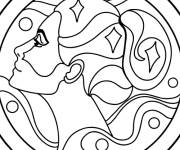 Coloriage Signe du zodiaque Vierge vectoriel cp