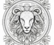 Coloriage Signe Lion du zodiaque cool