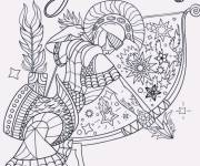 Coloriage Signe Sagittaire d&eacute;taill&eacute;