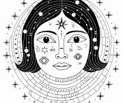 Coloriage Signe Verseau avec des &eacute;toiles