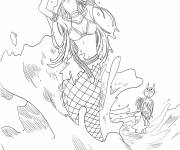 Coloriage Signe Verseau avec pr&eacute;sentation dans la mer