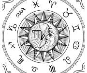 Coloriage Signe Vierge solaire et lunaire