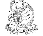 Coloriage Signe zodiaque anti-stress scorpion