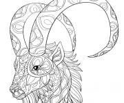 Coloriage Signe zodiaque Capricorne d&eacute;cor&eacute;