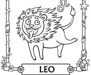 Coloriage Signe zodiaque lion de feu
